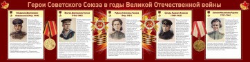 Стенд "Герои Советского союза в годы Великой Отечественной войны" Вариант 2 - fgospostavki.ru - Кубинка