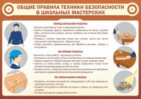 Стенд "Общие правила техники безопасности в школьных мастерских" - fgospostavki.ru - Кубинка
