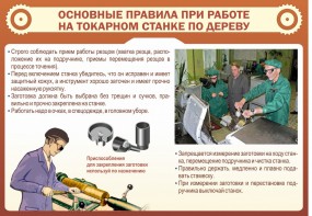 Стенд "Основные правила при работе на токарном станке по дереву" - fgospostavki.ru - Кубинка